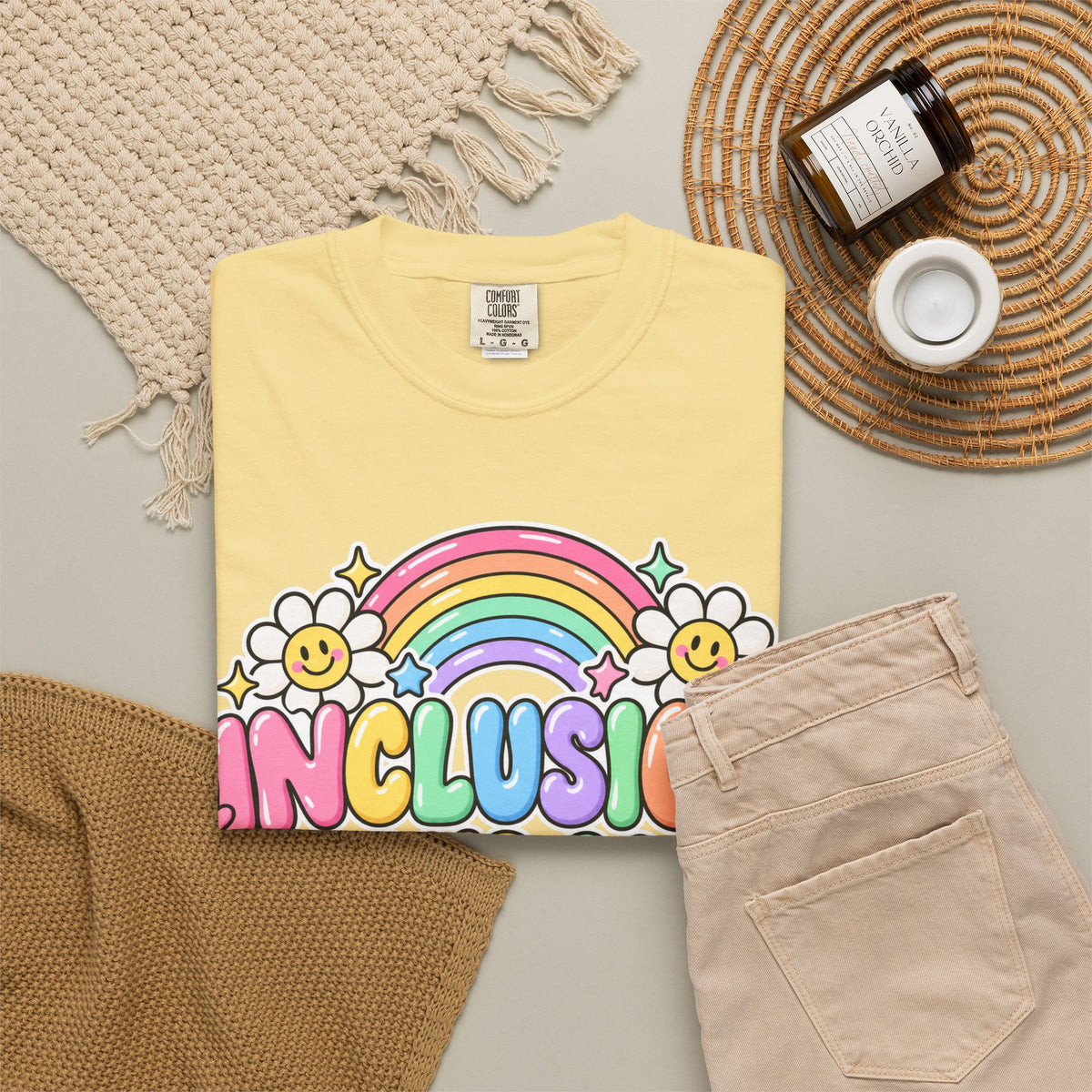 Inclusion Looks Good On You T-Shirt | Rainbow Smiles Graphic Tee