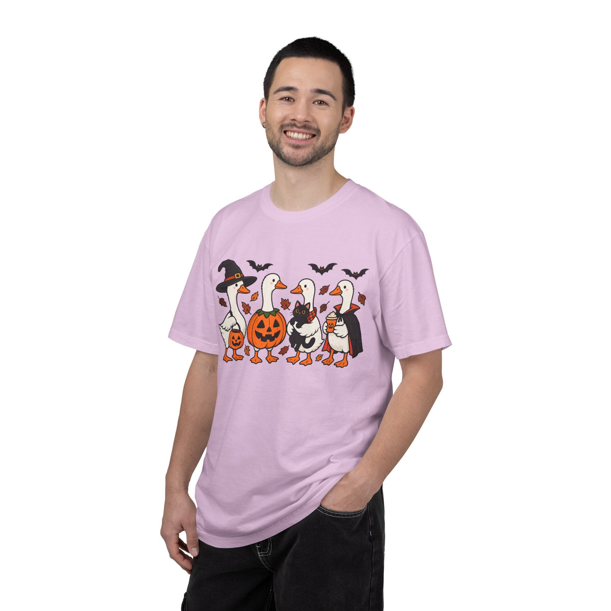 Halloween Ducks T-shirt | Geese in Costumes, Pumpkin Jack-O’-Lantern