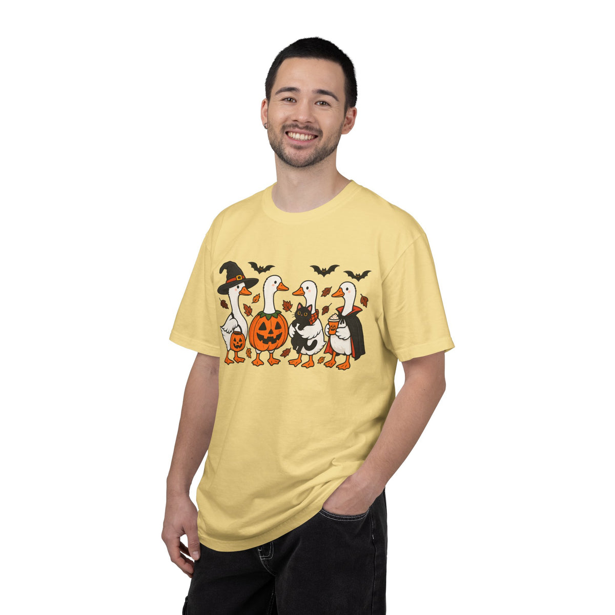 Halloween Ducks T-shirt | Geese in Costumes, Pumpkin Jack-O’-Lantern