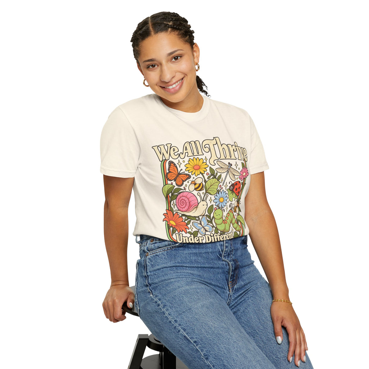 We All Thrive Under Different Conditions T-shirt | Floral Nature Illustration