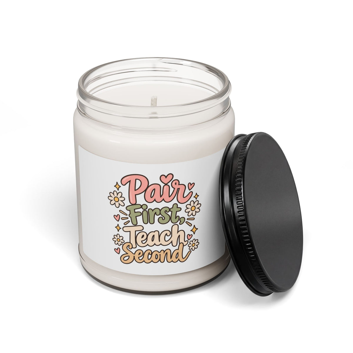 Soy Candle - "First Teach" Floral Teacher Appreciation Scented Candle (9oz)