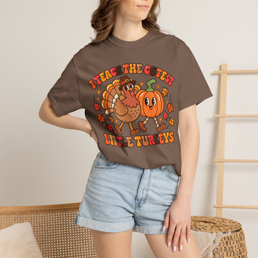 I Teach the Cutest Little Turkeys T-shirt | Thanksgiving Teacher Shirt