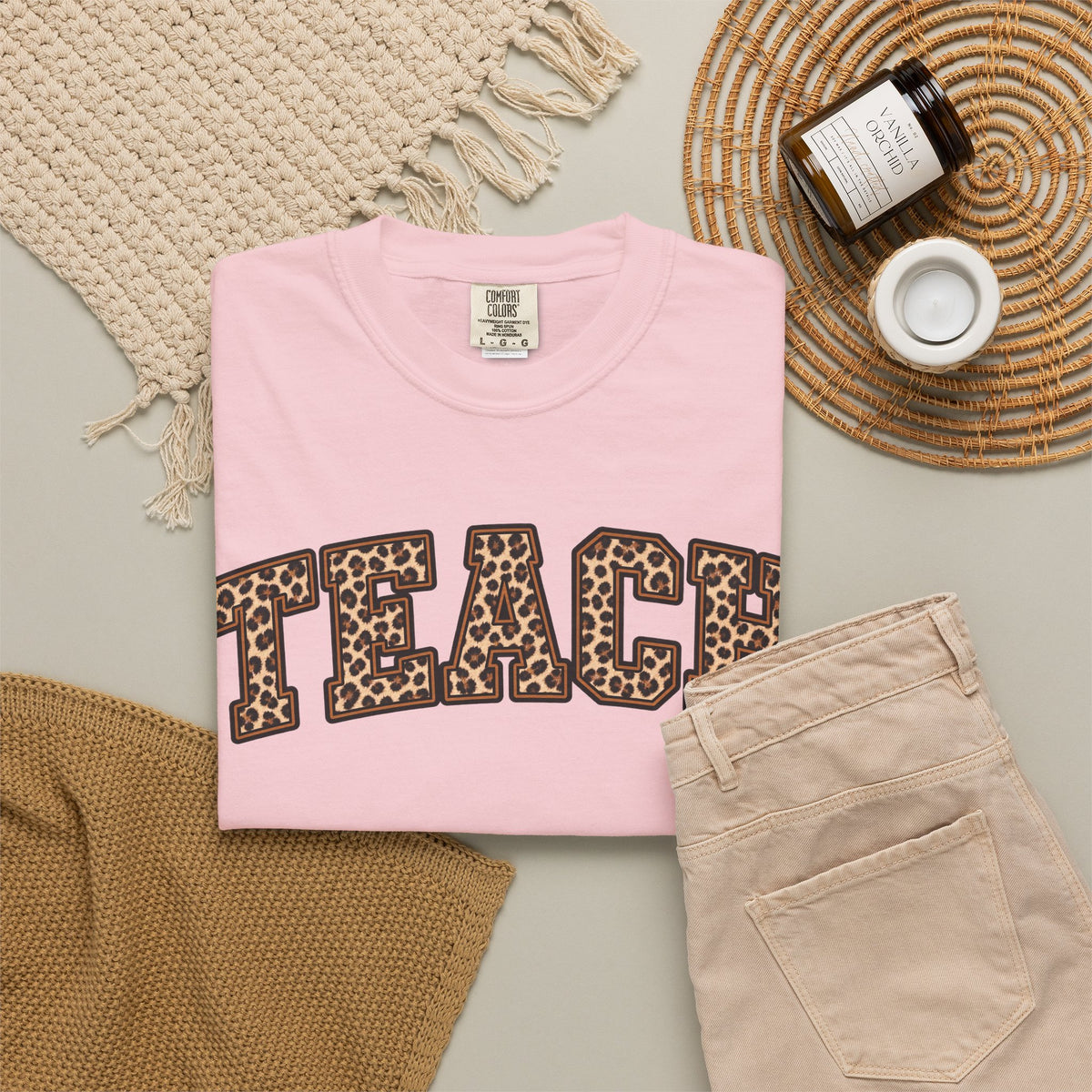 Leopard Print TEACH T-Shirt | Teacher Shirt, Animal Print Typography