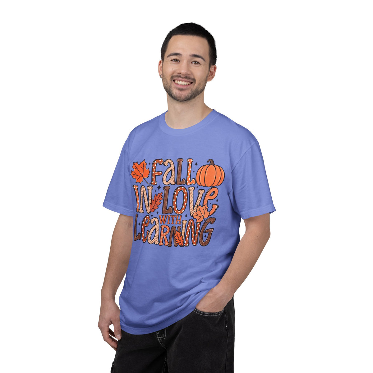Fall in Love with Learning T-Shirt | Teacher Autumn Pumpkin Leaves