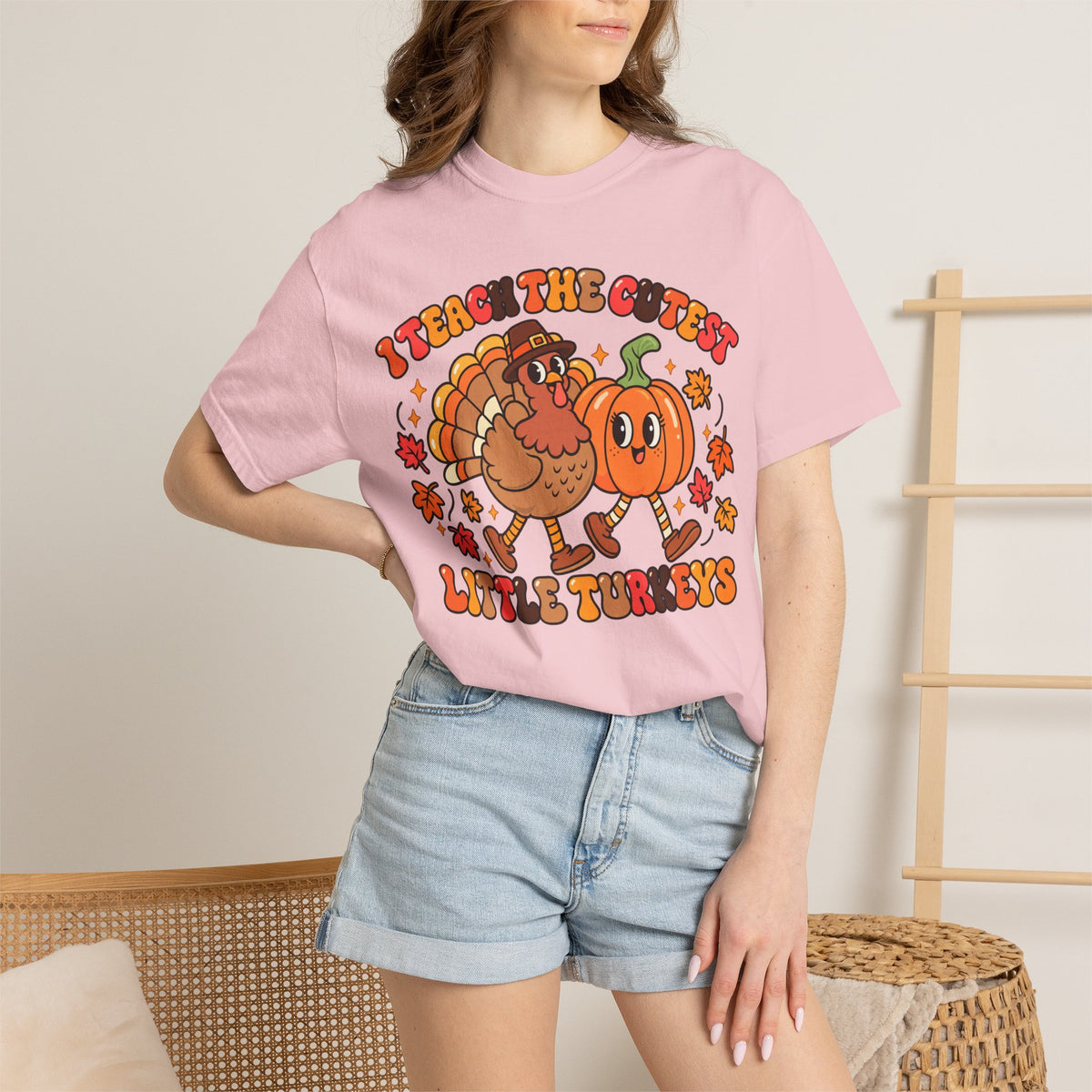 I Teach the Cutest Little Turkeys T-shirt | Thanksgiving Teacher Shirt
