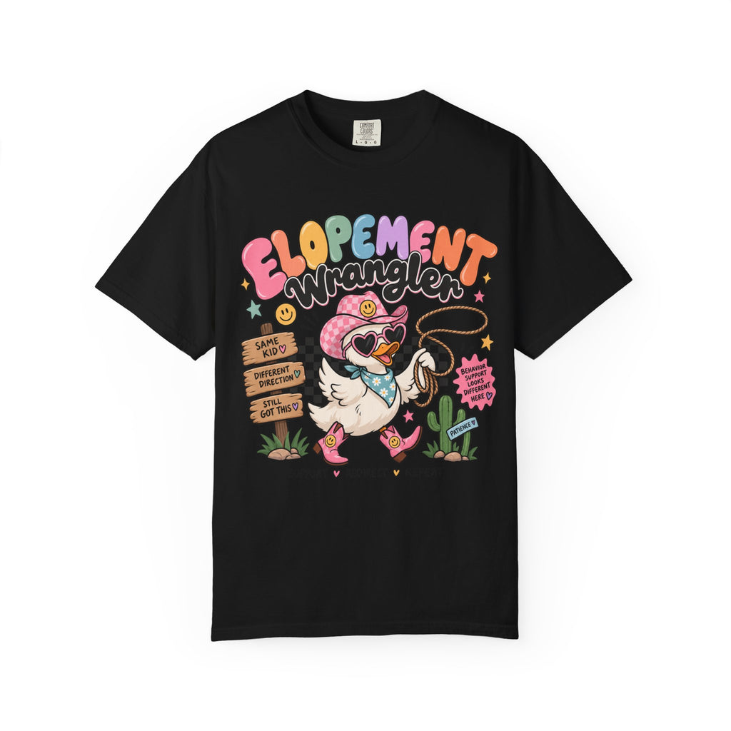 Elopement T-shirt | Cute Cowboy Sloth Illustration, Western Floral Tee