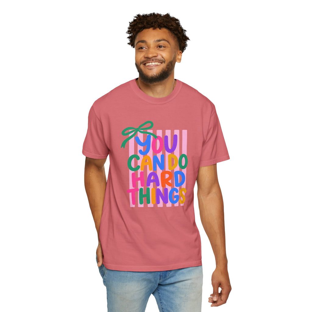 You Can Do Hard Things T-shirt | Colorful Motivational Typography