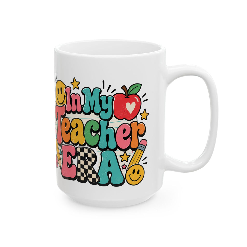 My Teacher Era Mug | Colorful Retro Teacher Illustration Ceramic Mug
