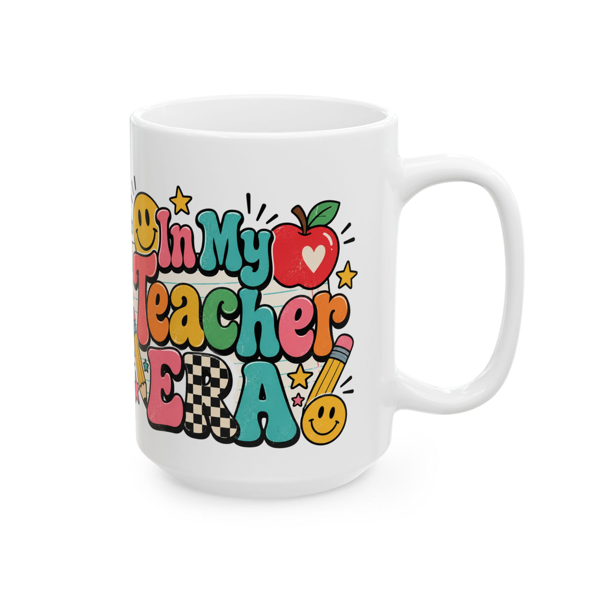 My Teacher Era Mug | Colorful Retro Teacher Illustration Ceramic Mug