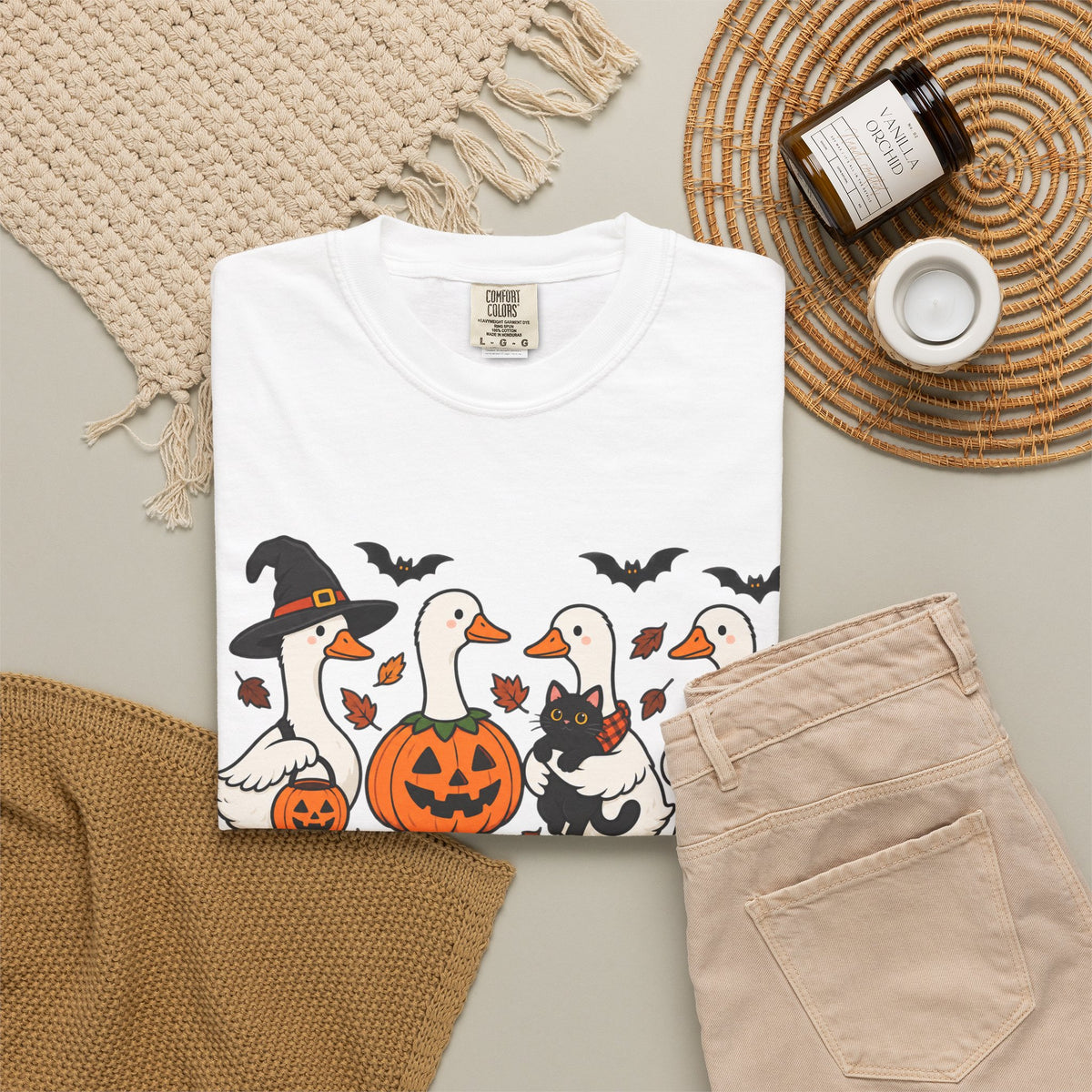 Halloween Ducks T-shirt | Geese in Costumes, Pumpkin Jack-O’-Lantern