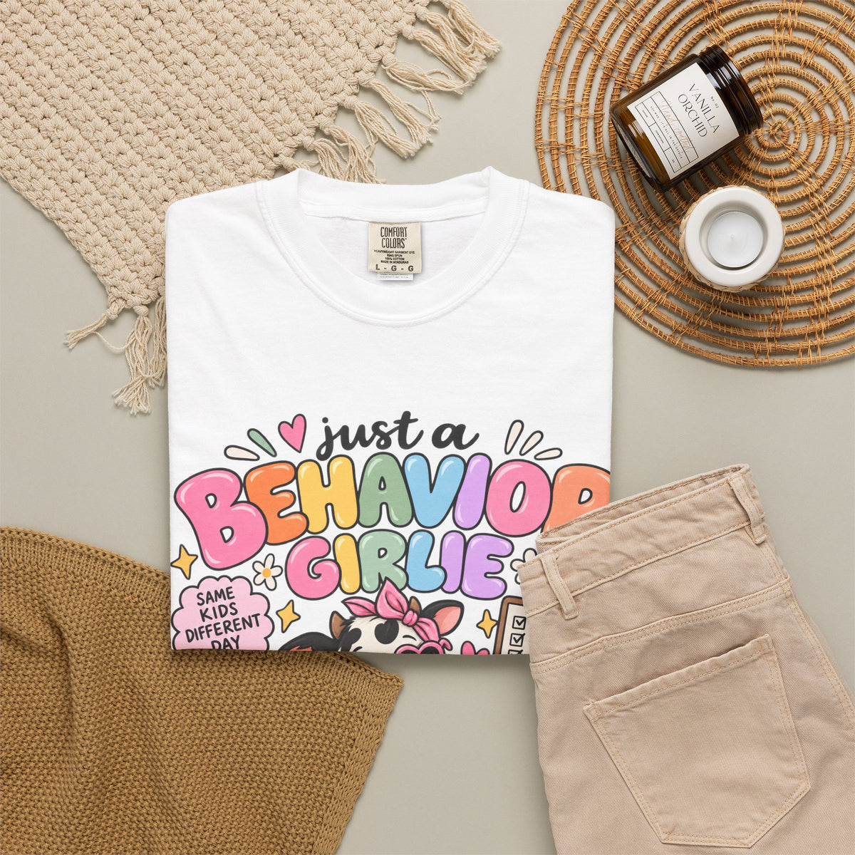 Just a Behavior Girl T-shirt | Cute Cow Therapist Illustration