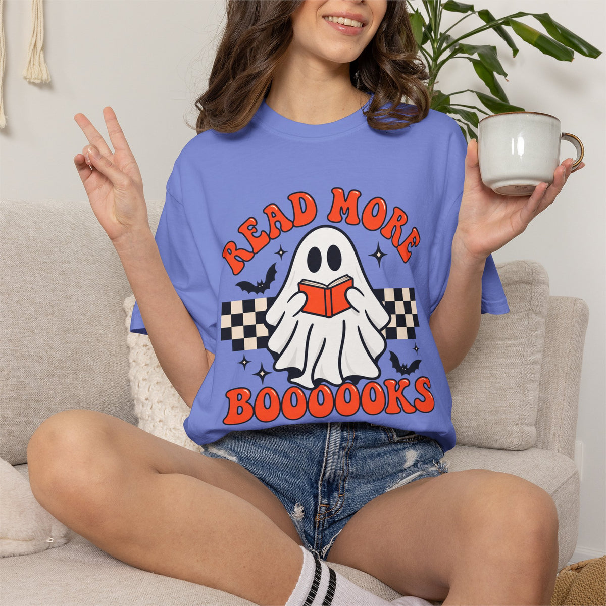 Read More Booooks ghost reading T-Shirt | Halloween book lover tee