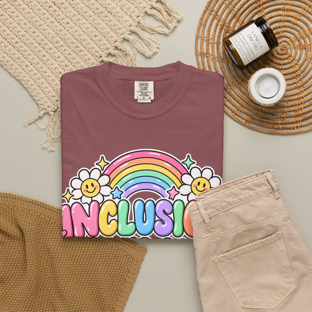 Inclusion Looks Good On You T-Shirt | Rainbow Smiles Graphic Tee