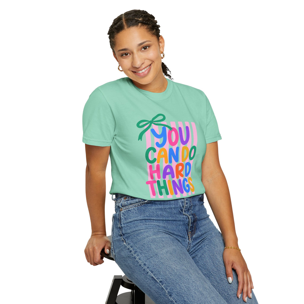 You Can Do Hard Things T-shirt | Colorful Motivational Typography