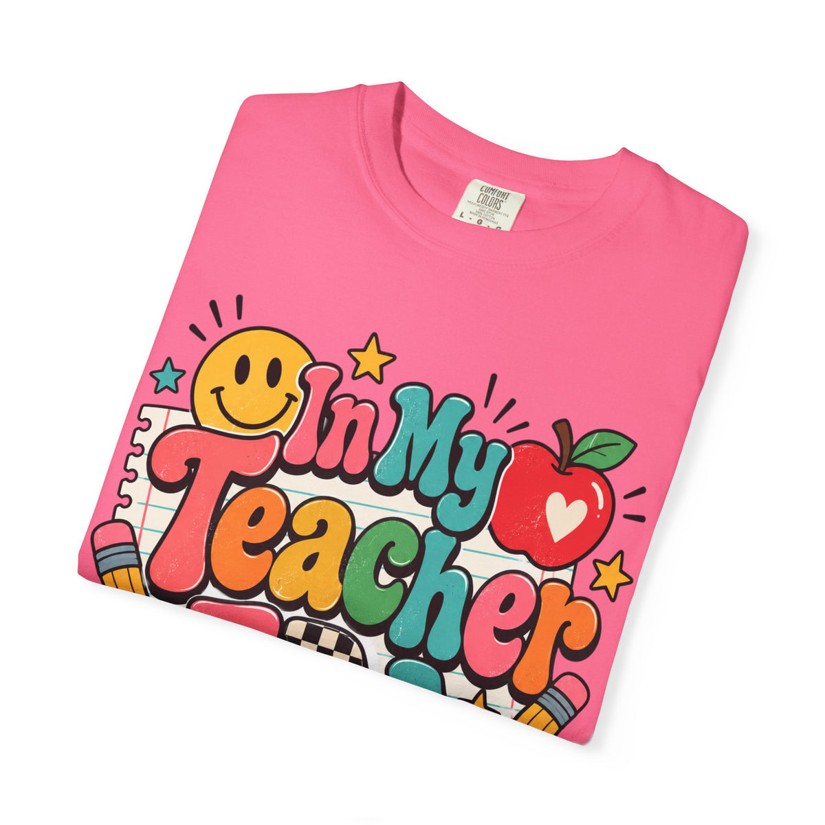 In My Teacher Era T-shirt | Retro School Graphic, Apple & Pencils