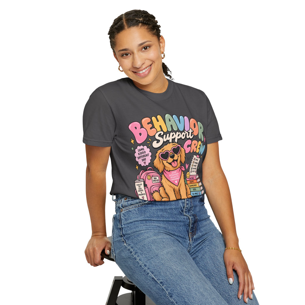 Behavior Support Crew T-shirt | Golden Retriever School Therapy Design
