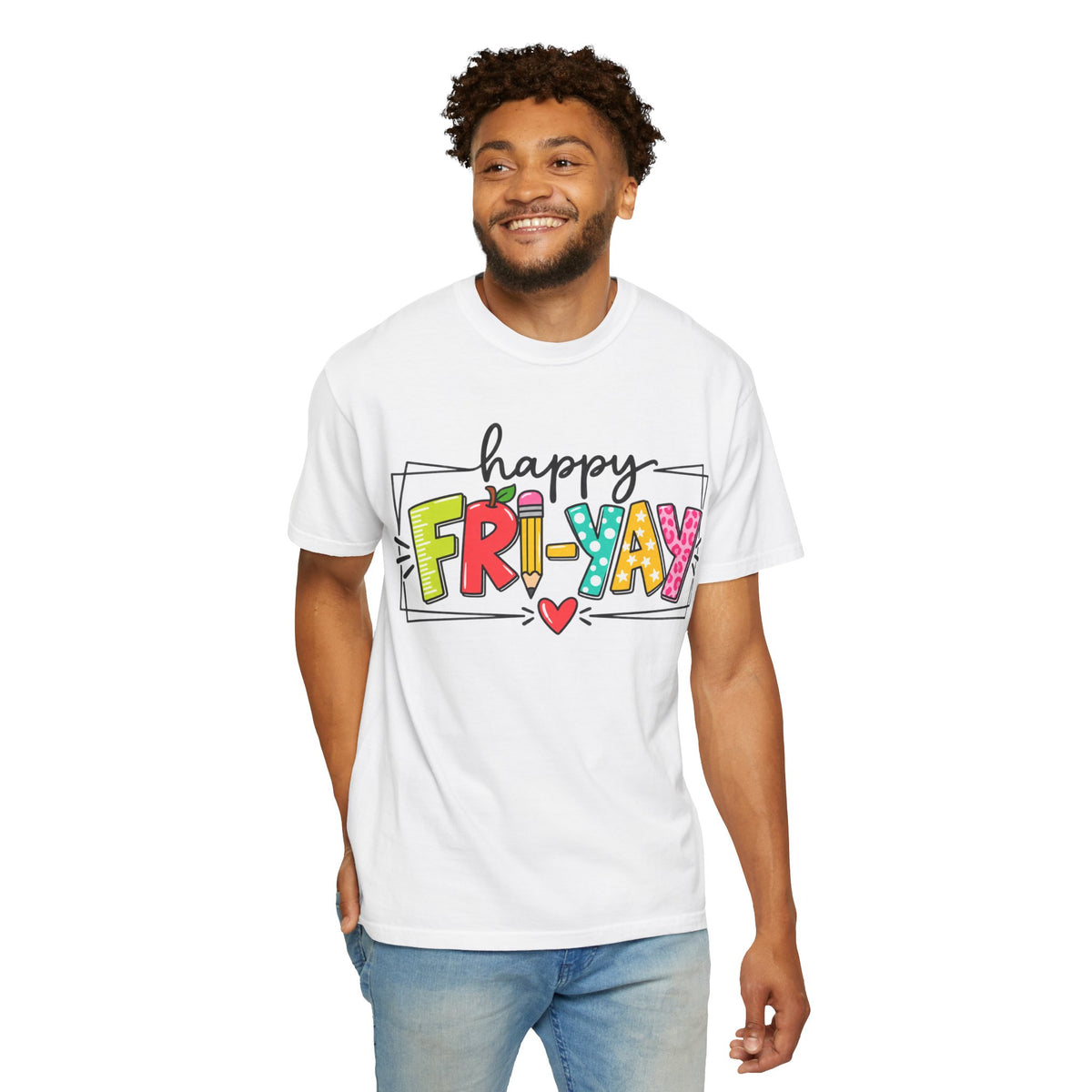 Happy Fri-yay Colorful Graphic T-shirt | Cute Friday Celebration Tee
