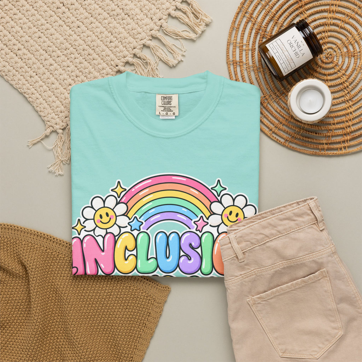 Inclusion Looks Good On You T-Shirt | Rainbow Smiles Graphic Tee