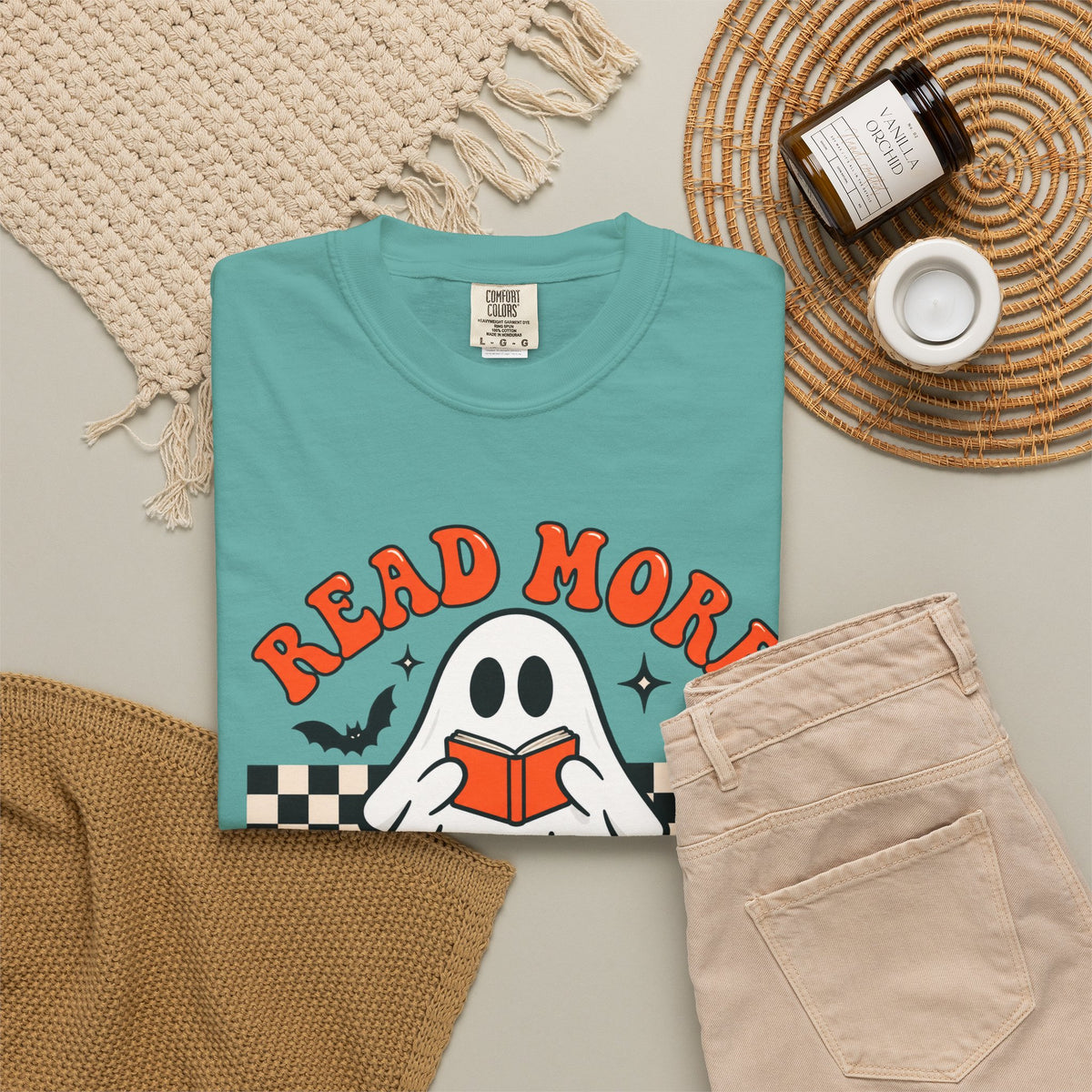 Read More Booooks ghost reading T-Shirt | Halloween book lover tee