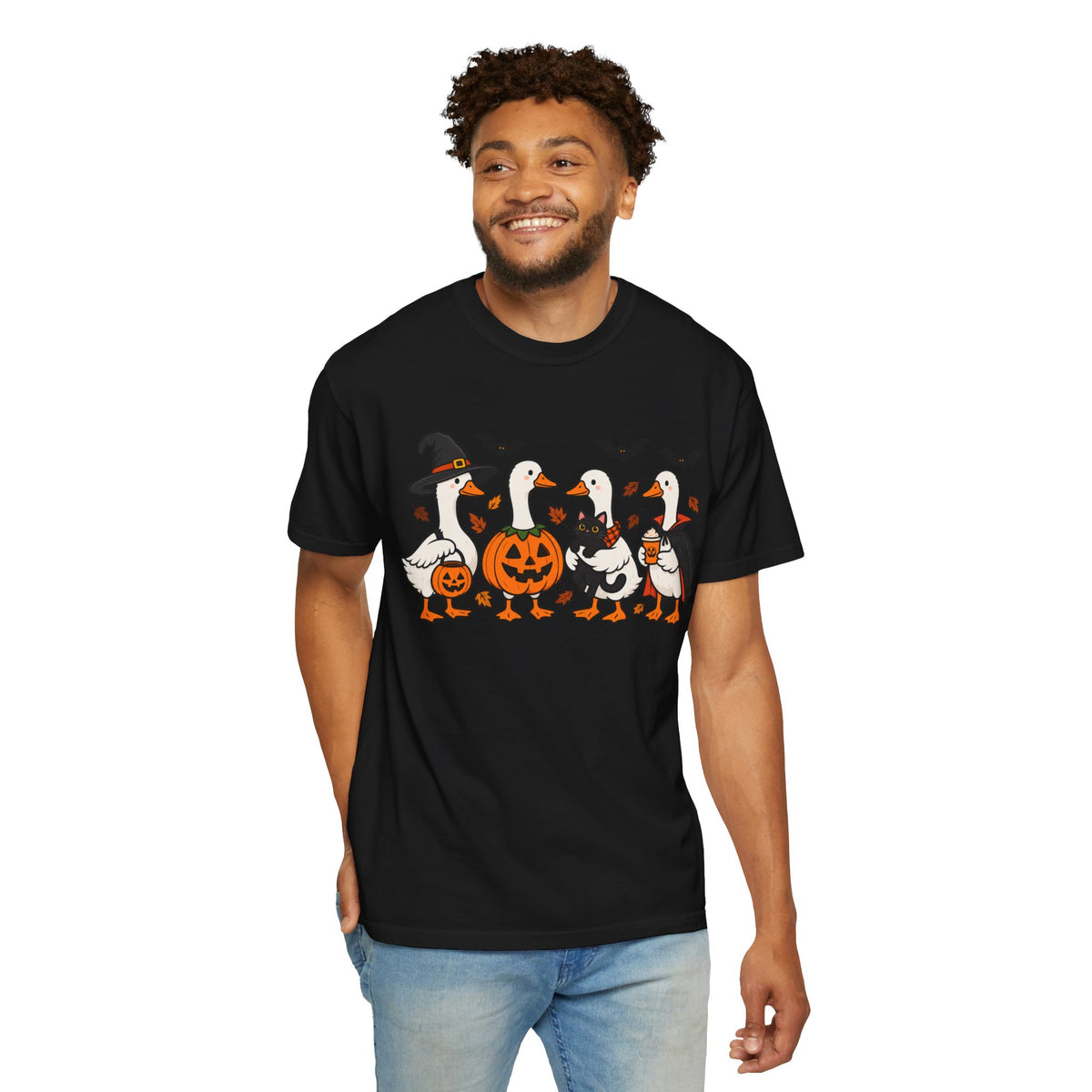 Halloween Ducks T-shirt | Geese in Costumes, Pumpkin Jack-O’-Lantern
