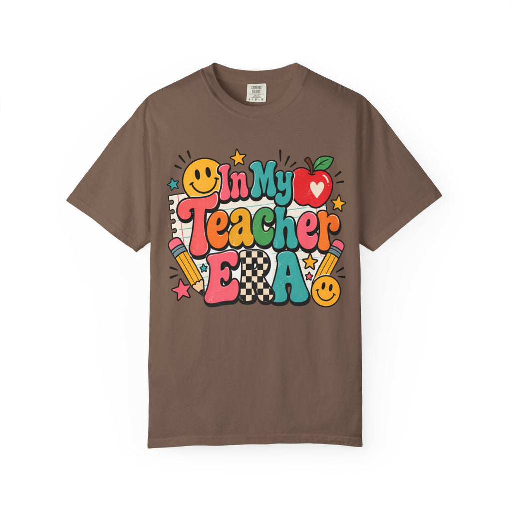 In My Teacher Era T-shirt | Retro School Graphic, Apple & Pencils
