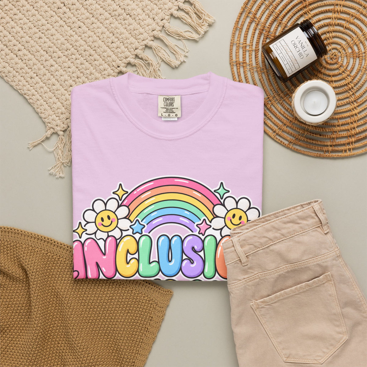 Inclusion Looks Good On You T-Shirt | Rainbow Smiles Graphic Tee