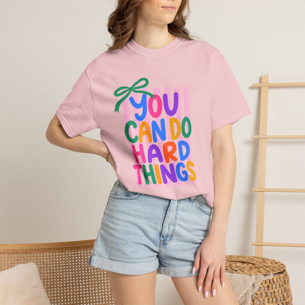 You Can Do Hard Things T-shirt | Colorful Motivational Typography