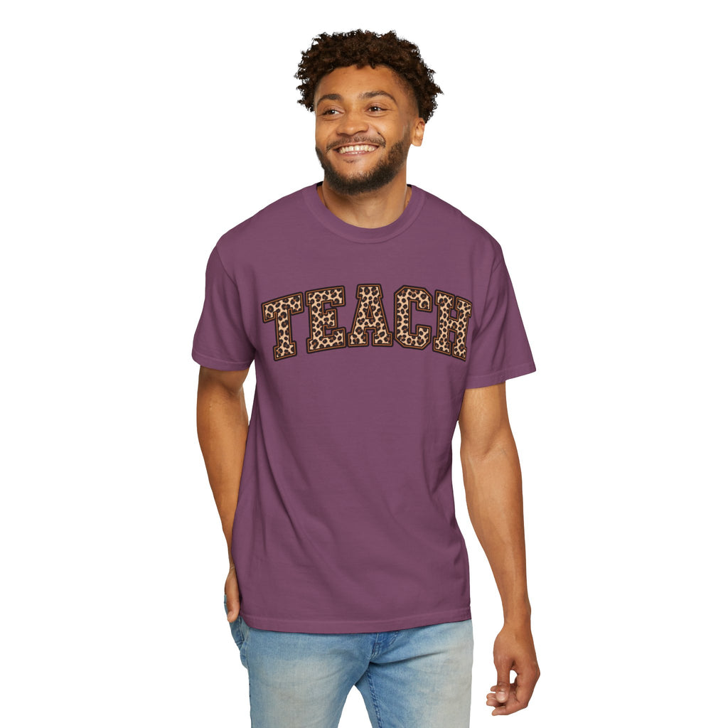 Leopard Print TEACH T-Shirt | Teacher Shirt, Animal Print Typography