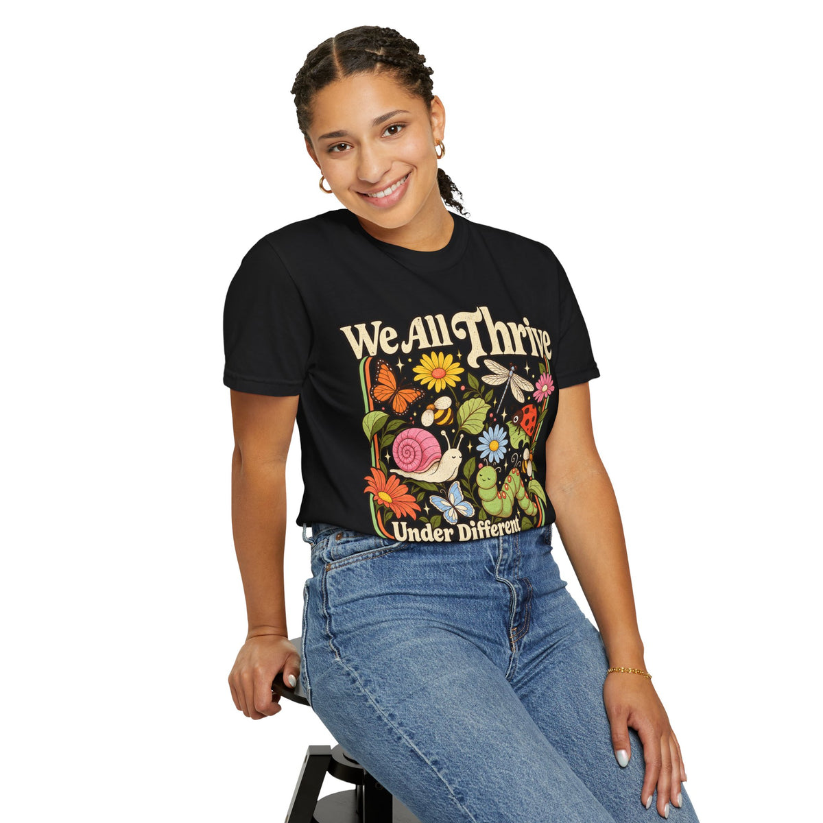 We All Thrive Under Different Conditions T-shirt | Floral Nature Illustration
