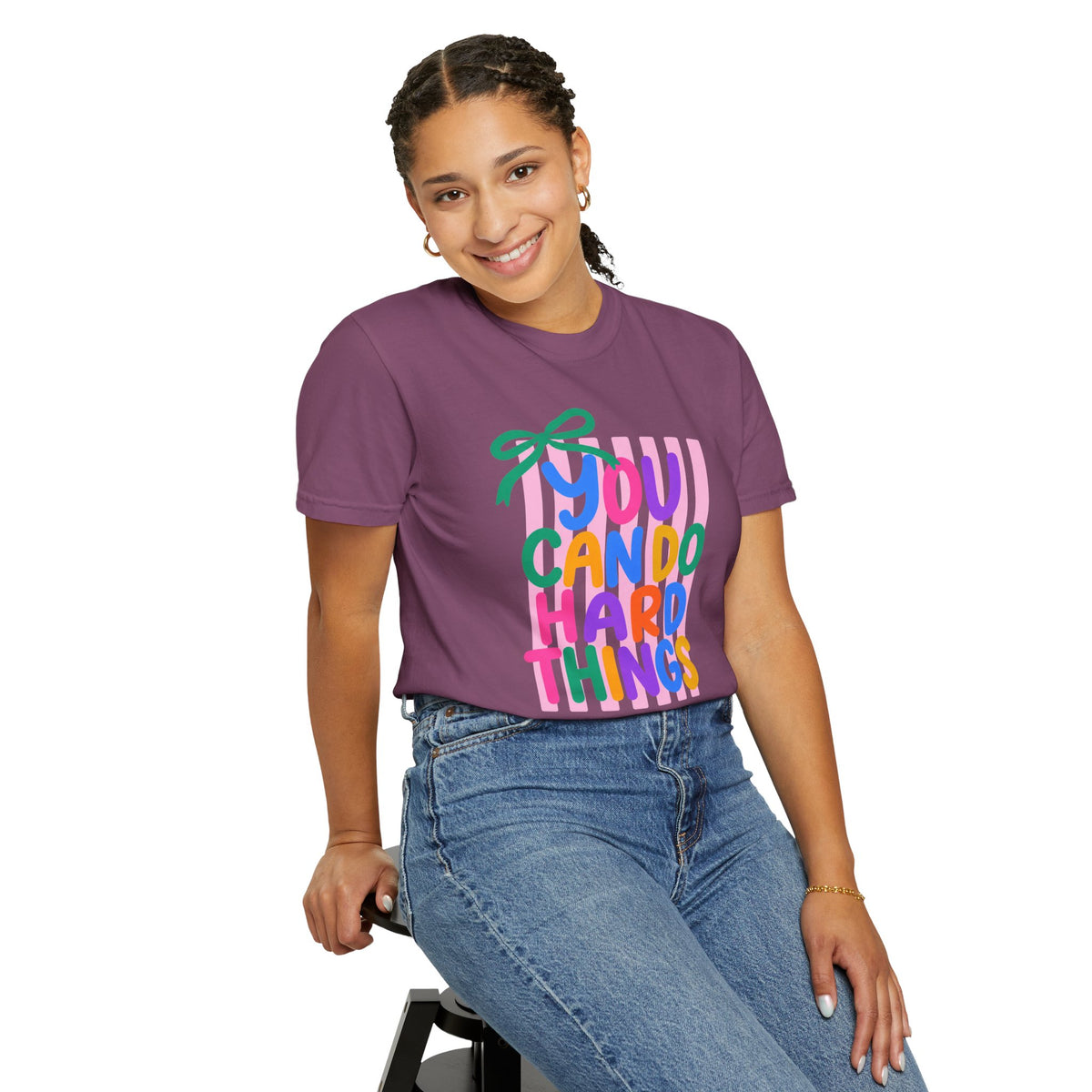 You Can Do Hard Things T-shirt | Colorful Motivational Typography