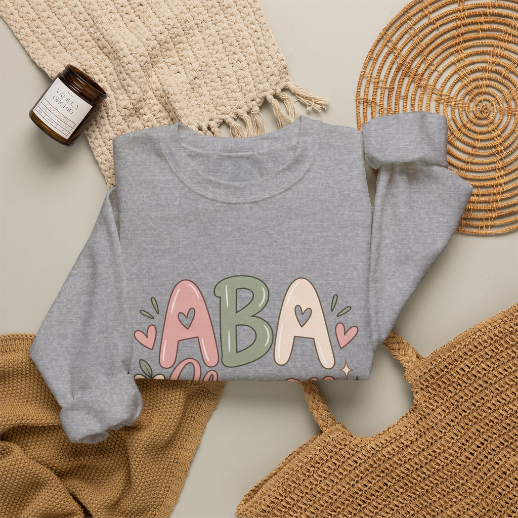 ABA Changes Lives Sweatshirt | Autism Therapy Awareness, Pastel Floral Design