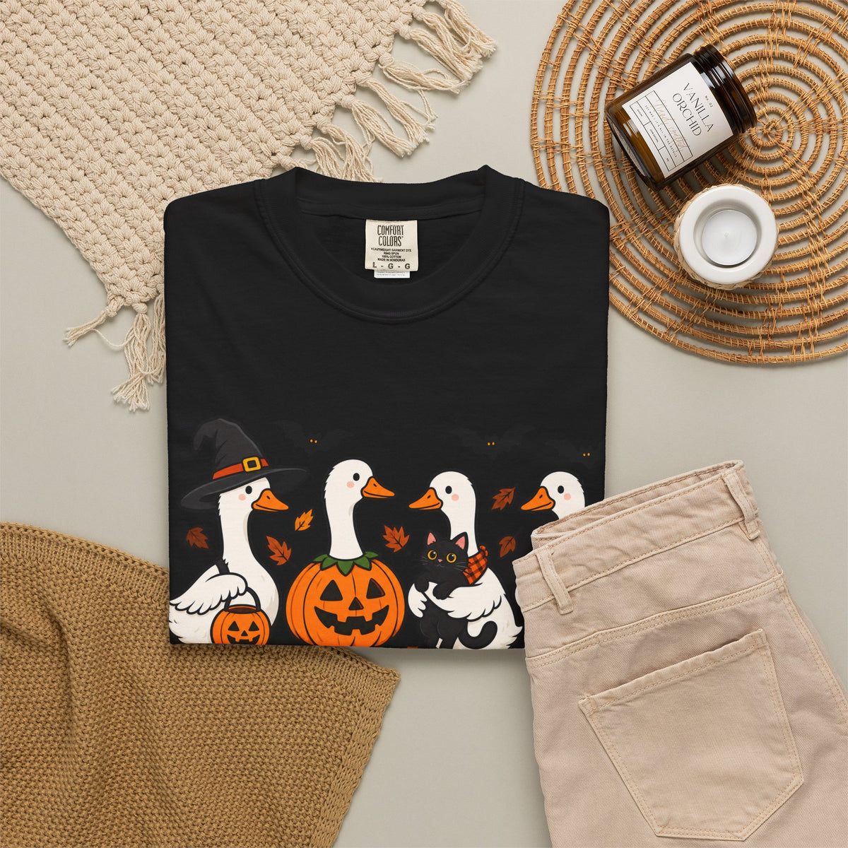 Halloween Ducks T-shirt | Geese in Costumes, Pumpkin Jack-O’-Lantern