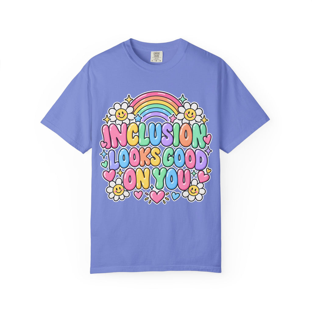 Inclusion Looks Good On You T-Shirt | Rainbow Smiles Graphic Tee