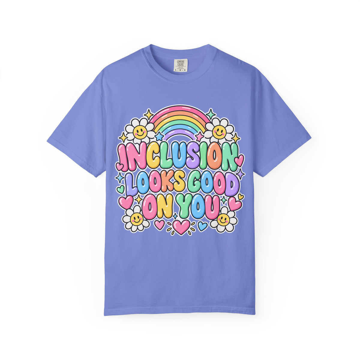 Inclusion Looks Good On You T-Shirt | Rainbow Smiles Graphic Tee