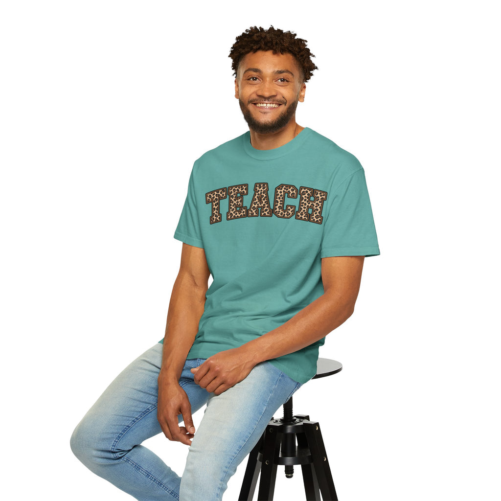 Leopard Print TEACH T-Shirt | Teacher Shirt, Animal Print Typography