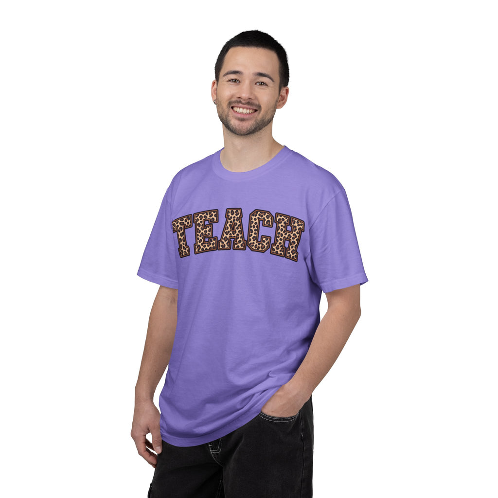 Leopard Print TEACH T-Shirt | Teacher Shirt, Animal Print Typography