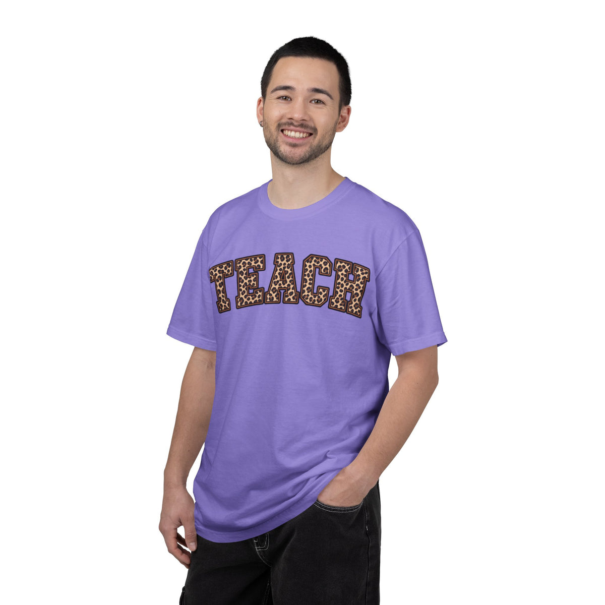 Leopard Print TEACH T-Shirt | Teacher Shirt, Animal Print Typography