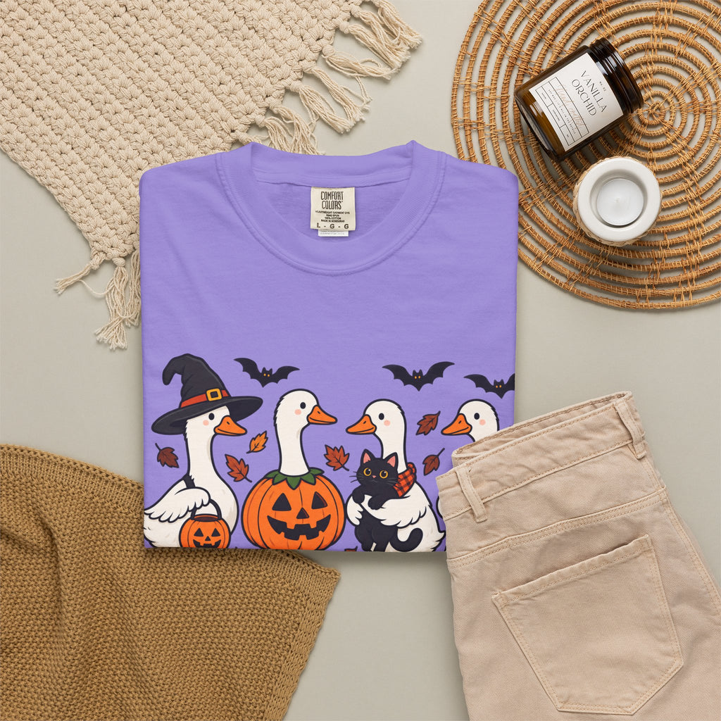 Halloween Ducks T-shirt | Geese in Costumes, Pumpkin Jack-O’-Lantern