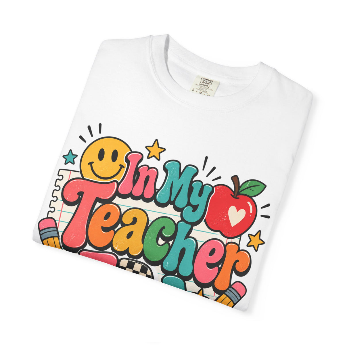 In My Teacher Era T-shirt | Retro School Graphic, Apple & Pencils