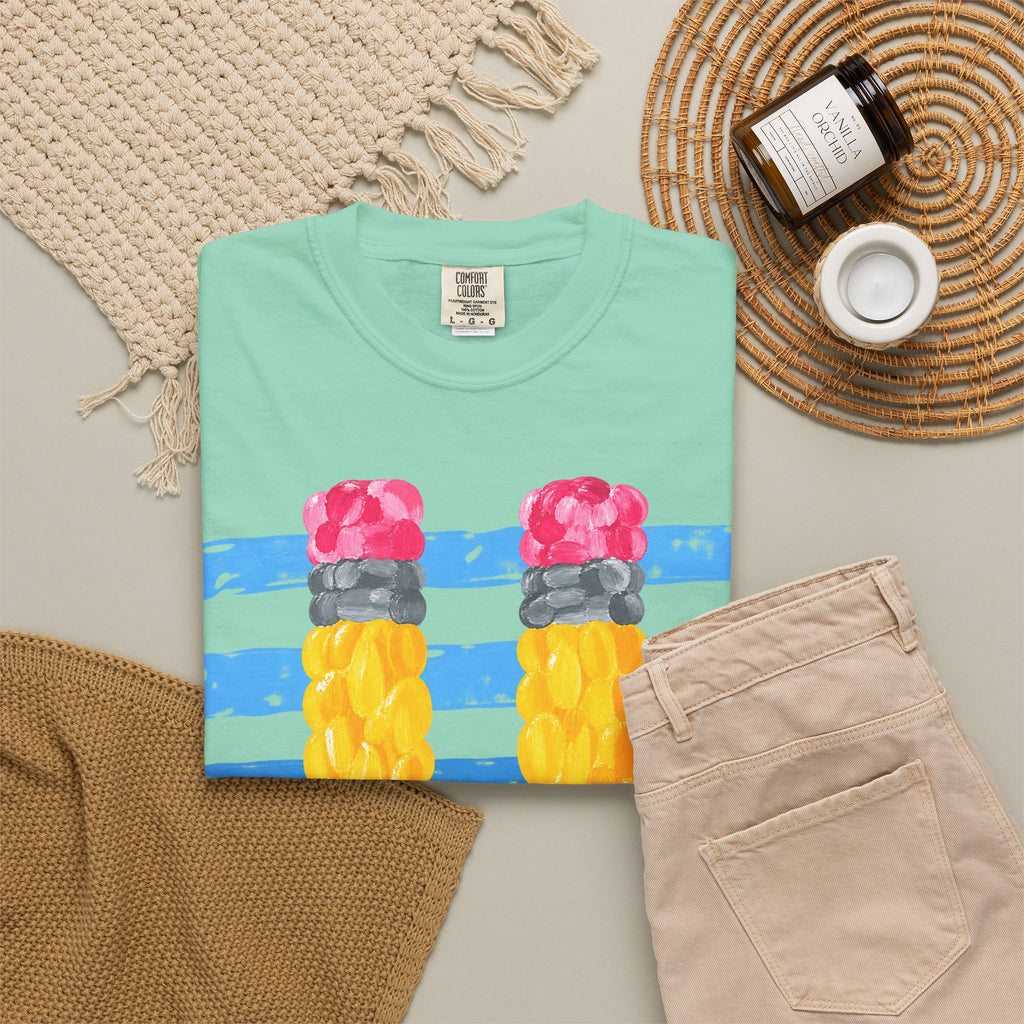 Braided Pencil Illustration T-Shirt | School Art Teacher Tee