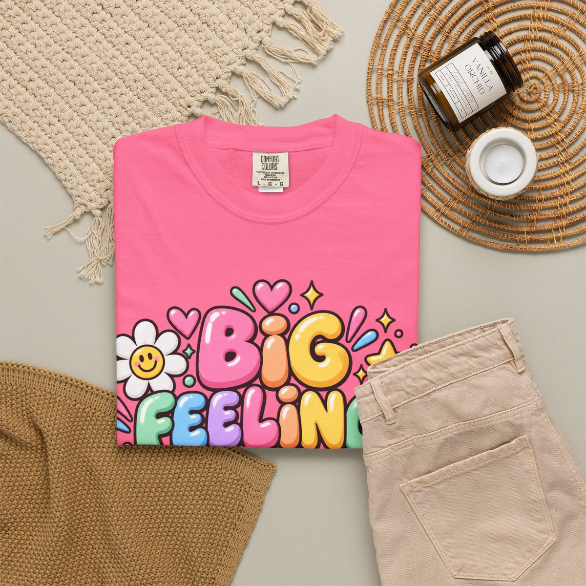 Big Feelings Safe Spaces T-shirt | Pastel Cute Floral Typography