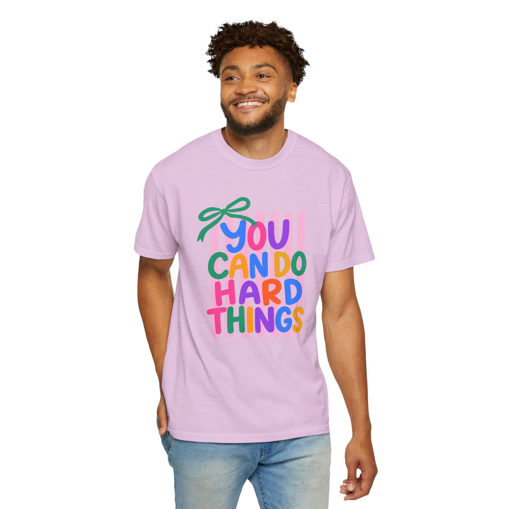You Can Do Hard Things T-shirt | Colorful Motivational Typography