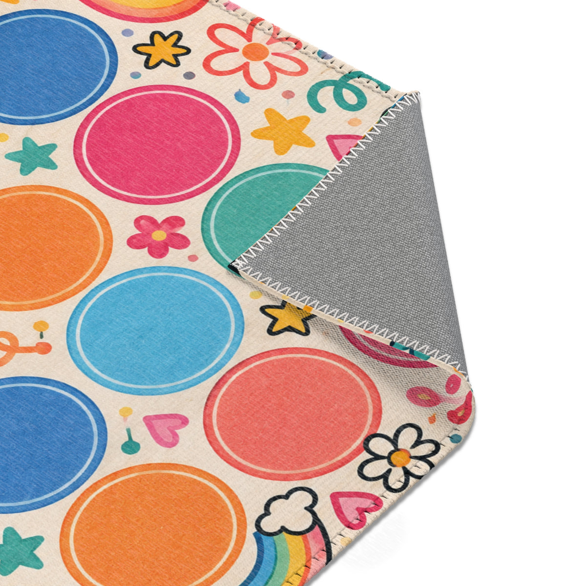 Colorful Rainbow Dots Playful Pattern Area Rug | Kids Nursery Decor