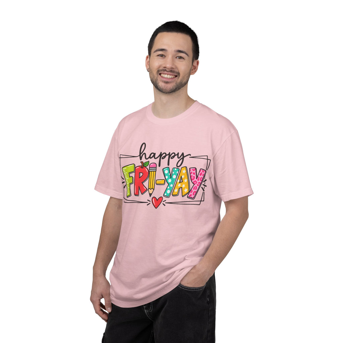 Happy Fri-yay Colorful Graphic T-shirt | Cute Friday Celebration Tee