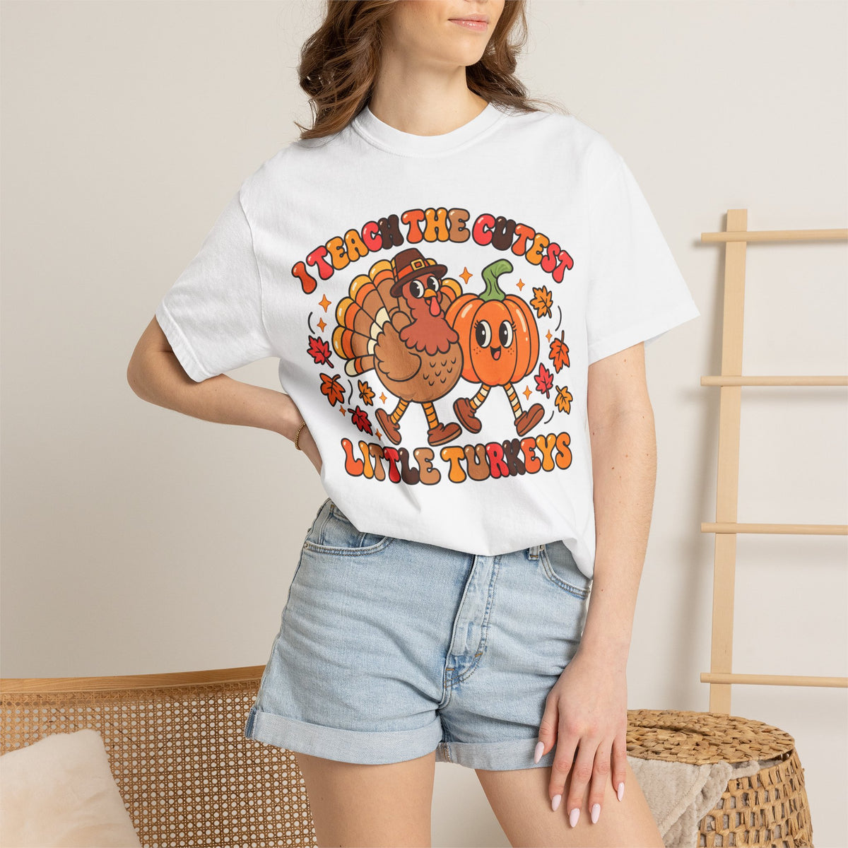 I Teach the Cutest Little Turkeys T-shirt | Thanksgiving Teacher Shirt