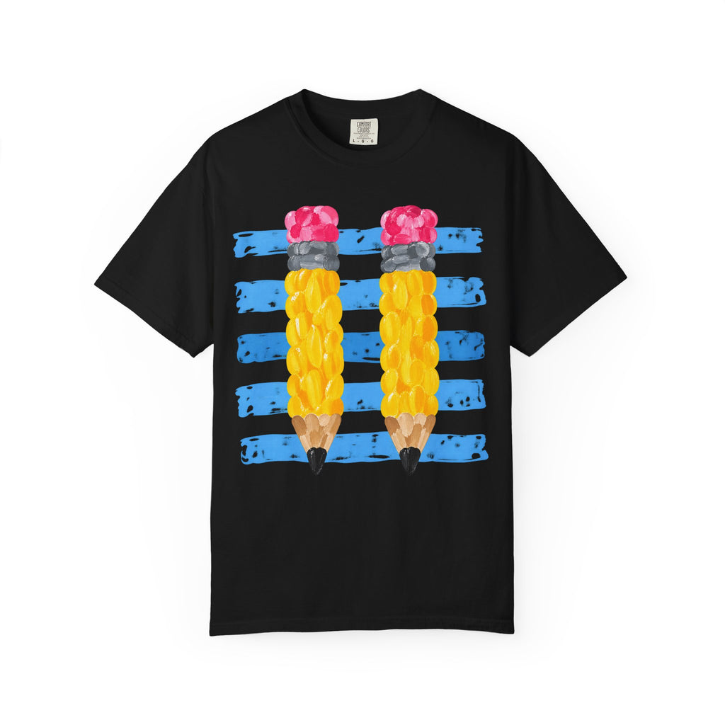 Braided Pencil Illustration T-Shirt | School Art Teacher Tee