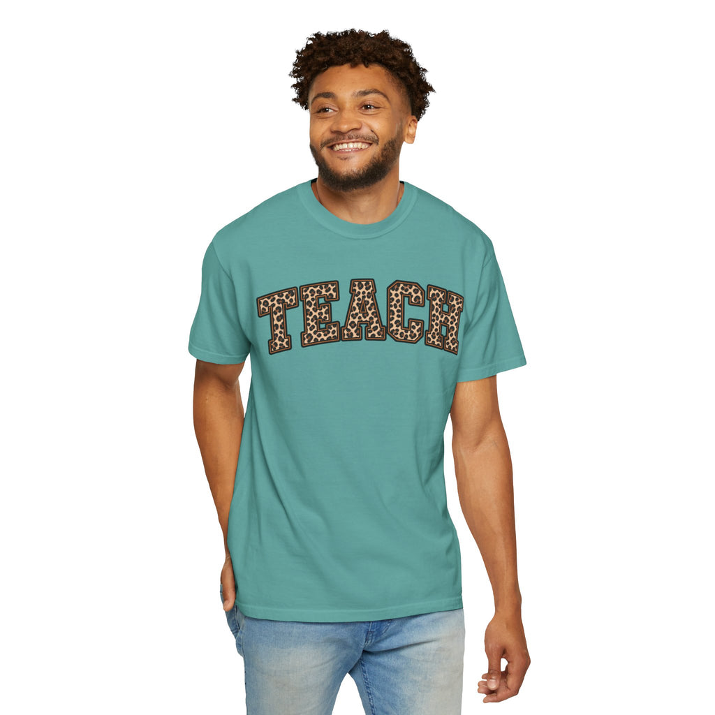 Leopard Print TEACH T-Shirt | Teacher Shirt, Animal Print Typography