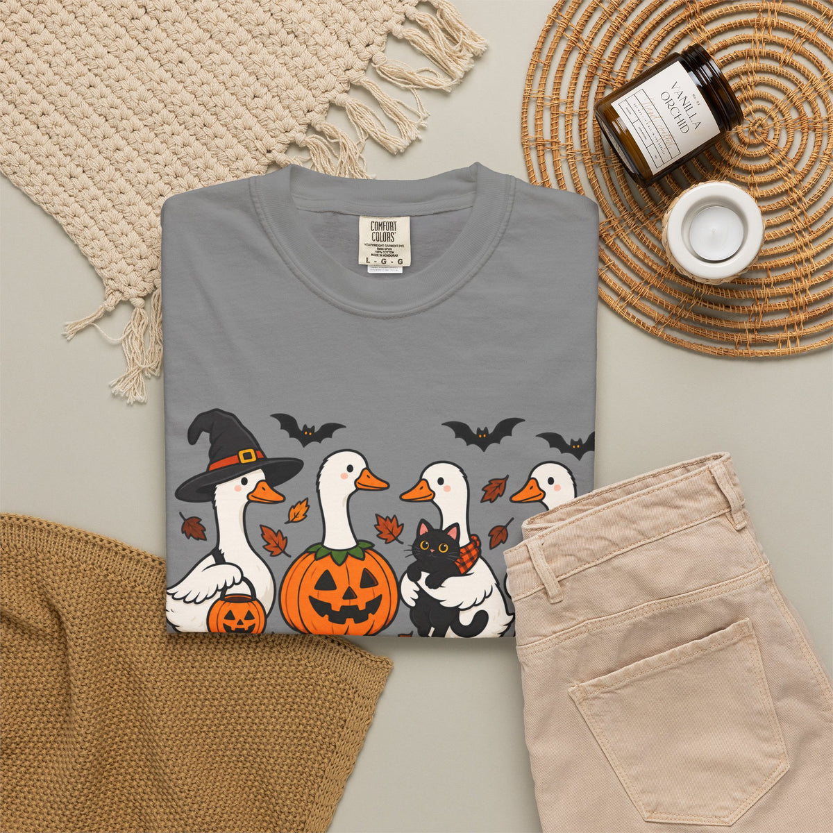 Halloween Ducks T-shirt | Geese in Costumes, Pumpkin Jack-O’-Lantern
