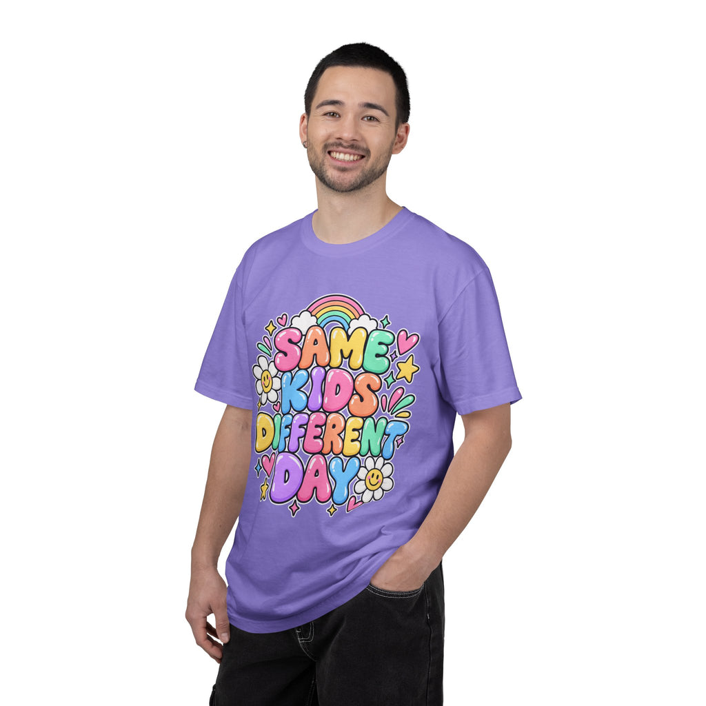 Same Kids Different Day T-shirt | Retro Rainbow Floral Typography