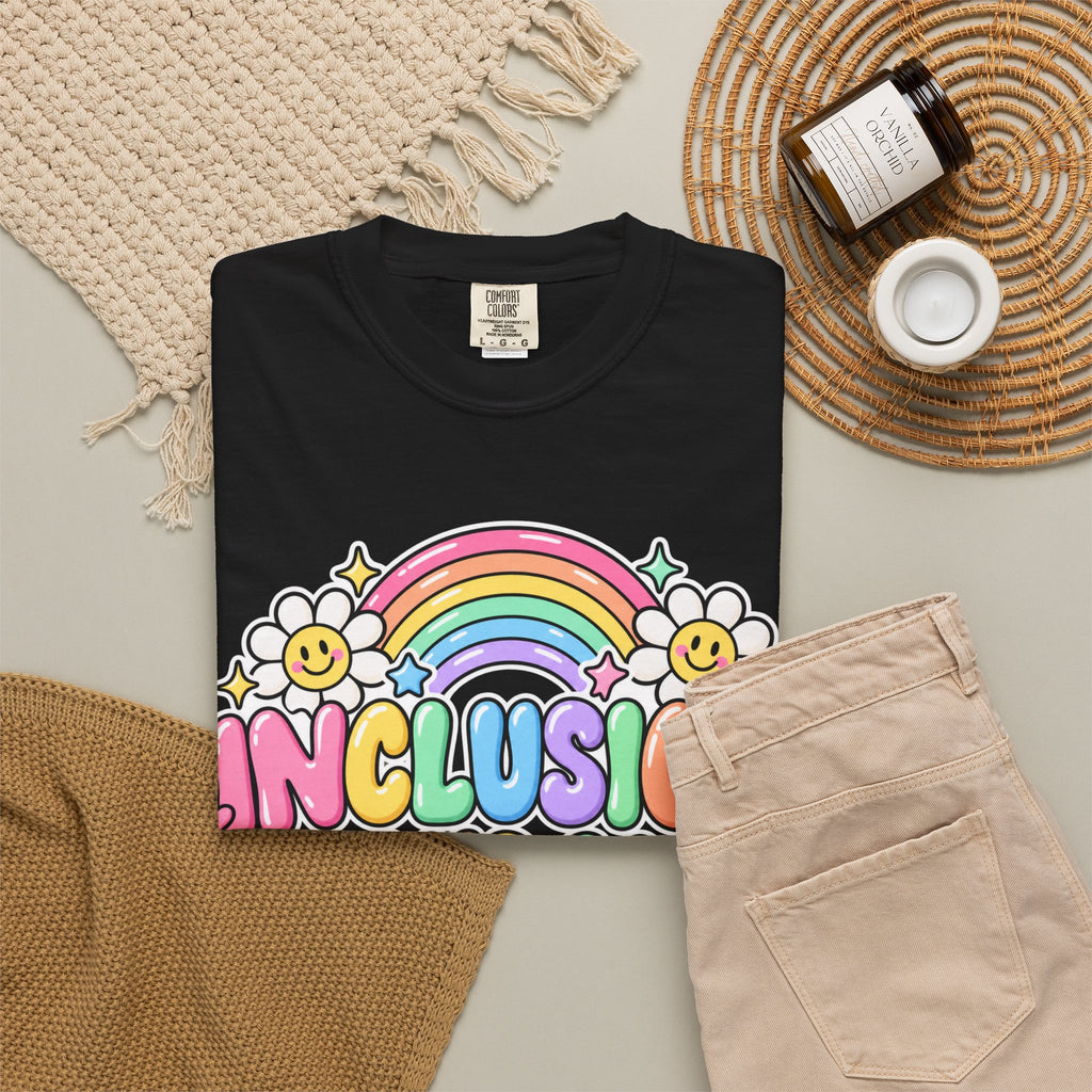 Inclusion Looks Good On You T-Shirt | Rainbow Smiles Graphic Tee